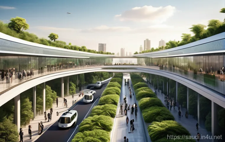 네옴 프로젝트의 미래 도시 계획 - A hyper-realistic depiction of "The Line" in Neom City. The immense vertical city stretches endlessl...