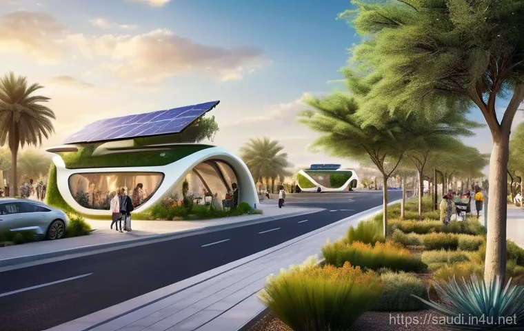 네옴 프로젝트의 미래 도시 계획 - A futuristic, high-angle view of "Oxagon," the octagonal floating industrial complex in Neom City. T...